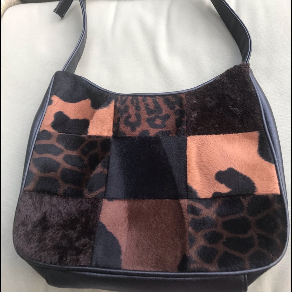 NEW PURSE. BLACK WITH LEOPARD PRINT FRONT